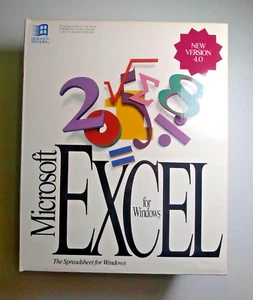 MICROSOFT EXCEL 4.0 FOR WIN• 800K FLOPPIES • NEW FULL VER w/ MAN & FUNCTION REF - Picture 1 of 6