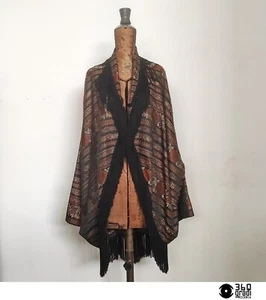 Romeo Gigli per Callaghan giacca drappeggiata con frange vintage Italy 1980-90s - Imagen 1 de 14