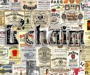 Stampa Poster Collage Arte Giudaica - L'Chaim (לחים) - Realizzato con etichette di liquori - Foto 1 di 1