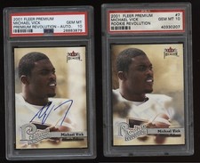 2001 Fleer Premium Revolution BASE & AUTO #7 Michael Vick RC! PSA 10 GEM 1/1
