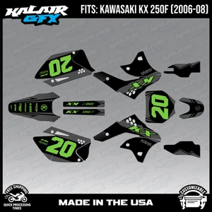 Graphics Kit for Kawasaki KX250F (2006-2008) KX 250F Spear Series - Green Shift - Picture 1 of 4