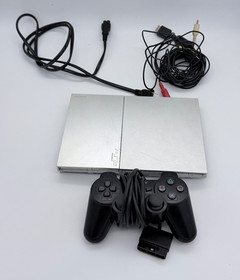 PS2 Sony PlayStation 2 Slim Silver SCH-90001 - Tested, Console Cords Controller