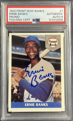 1992 Front Row  Ernie Banks Autograph Auto PSA/DNA Certified Authentic Auto 8 - Image 1 of 4