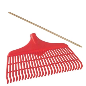 Gartenrechen 40cm+160cm Stiel Laubrechen Harke Kunststoff Fächerbesen Laubbesen - Bild 1 von 2