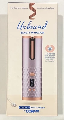 NEW Conair 2023 Unbound Beauty In Motion Cordless Auto Curler Rose Gold Lavender - Image 1 of 4