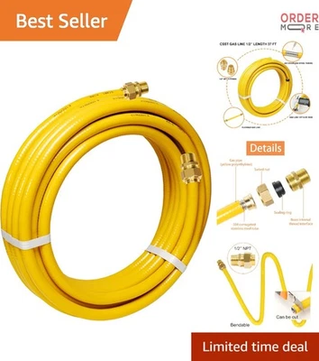 Corrugated Stainless Steel Gas Line 37 Ft 1/2in Flexible Propane Natural Gas - Image 1 of 4