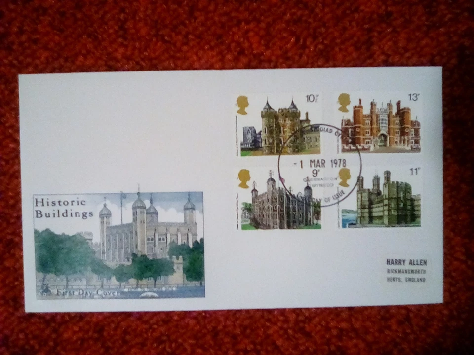 GB FDC MERCURY COVER 1978 HISTORIC BUILDINGS CAERNARFON FDI P/MARK - Image 1 of 1
