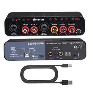 Q-26 USB-Audio-Interface-Soundkarte mit E-Gitarre, Live-Aufnahme, Externe 6652 - Bild 1 von 10