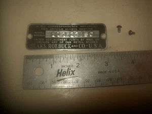 Name/Modellplatte & Brads von Sears Craftsman Vintage Stichsäge # 103.23150 - Bild 1 von 3