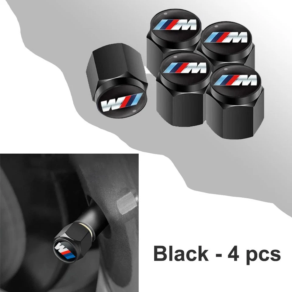 4x Car Wheel Tire Valve Cap Metal Decoration Modification Accessories For BMW M - Image 1 of 4