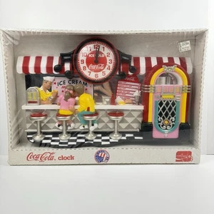 VTG Coca-Cola Clock Ice Cream Shop Soda Fountain 3D 50s Theme Coke New In Box - Picture 1 of 8