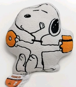 Neu mit Etikett 2025 Peanuts Snoopy Kaffee und Donut Herbst Herbst Dekor Überwurf Kissen Sherpa - Bild 1 von 8