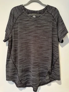 Tek Gear Damen Workout Gear schwarz-weiß gestreiftes Kurzarm-T-Shirt Größe 2X - Bild 1 von 4