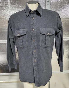 Ridger Rider Men's -Large -Pewter Grey Western Shirt - Pearl Snap - Heavy Warm - Picture 1 of 5