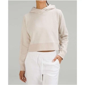 Sudadera con Capucha Recortada Lululemon Loungeful Bronceada Brillante Nueva Sin Etiquetas Ópalo Talla 12 - Imagen 1 de 6