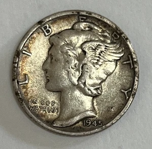 1945-S Mercury Silver Dime Very Fine Details Micro S FS-512 - Picture 1 of 2