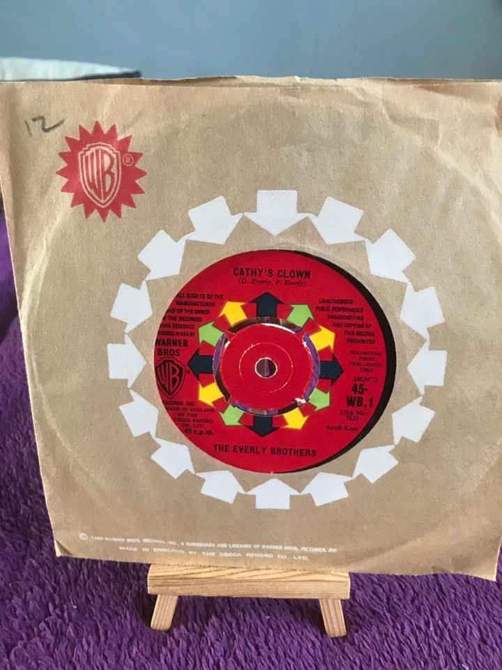 THE EVERLY BROTHERS, 1960 ORIGINAL, CATHY’S CLOWN        ,  7” VINYL - Image 1 of 1