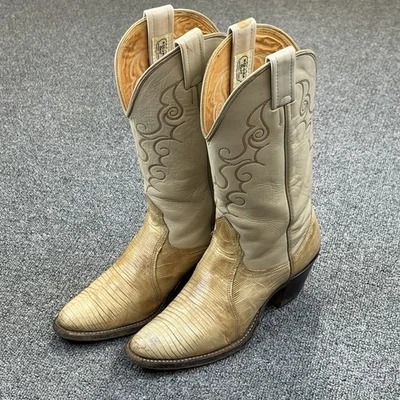 Botas vaqueras occidentales de cuero exótico marrón lagarto talla 5,5 B de colección Nocona para mujer Foto 1 de 4