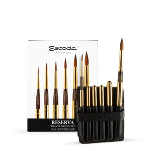 Escoda : Travel Brush Set : Reserva : Kolinsky-Tajmyr : Series 1240 : Set of 6 - Picture 1 of 5