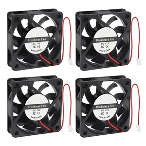 4PCS 6010 DC 12V Ventilateur 60X60X10Mm Brushless Ventilateur de Refroidissement Silencieux 60Mm Ventilateur 2Pin Comput - Photo 1/12