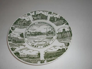 Souvenir Teller 10" Durchmesser Vintage 1962 Illinois Quasquicentennial - Bild 1 von 3