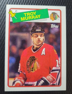 1988-89 Topps TROY MURRAY Chicago Blackhawks Career Stats NHL Card #106 - Image 1 of 2