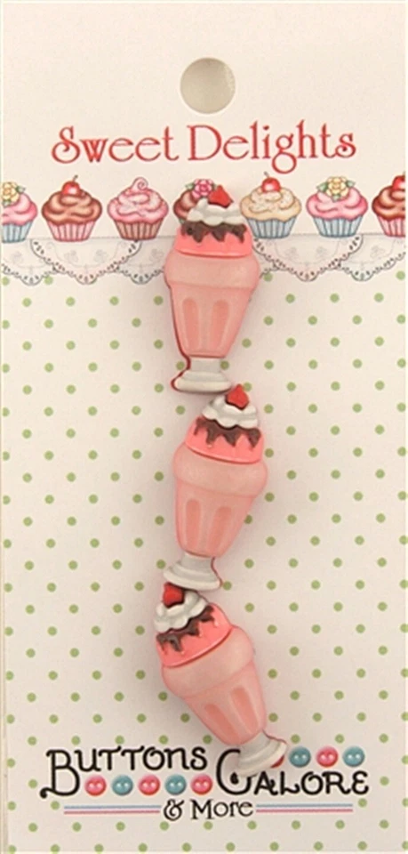 MILK SHAKES BUTTONS Dessert Sweet Delights Vicki Schreiner Sewing Scrapbooking - Image 1 of 1