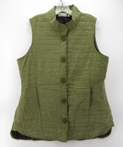 Habitat Vest Women Large Green Quilted Coat Jacket Button Up Insulated Outdoor * - Picture 1 of 12