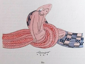 Jean Grangier L'ENCHANTEMENT DES LAINES Feuillet Pochoir Edition Originale 1924 - Picture 1 of 7