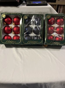 VISIONS BY HOLLY 2 5/8" BOLA CRISTAL AZUL Y ROJO ADORNOS NAVIDAD 3 Pack 6 Cada uno - Imagen 1 de 7