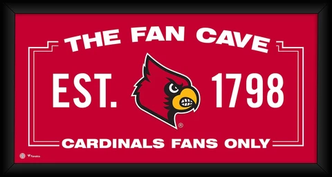 Louisville Cardinals Framed 10" x 20" Fan Cave Collage Cover