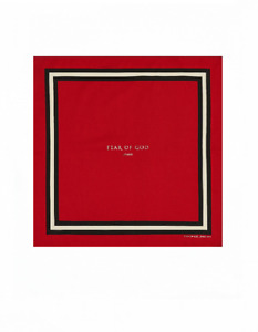 FEAR OF GOD® JEANS Red Silk Blend Square Scarf Bandanna (Fifth Edition) 2017 USA