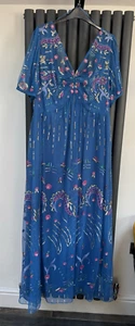 New Monsoon Tilly embellished Colbalt blue maxi length dress size 20 RRP £300 - Picture 1 of 8