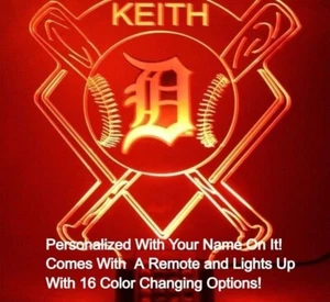 Detroit Tigers MLB Baseball Stadium Sports Light Up Lamp LED Personalized Free! - Picture 1 of 12