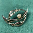 Antique VintageSilver  Brooch With Real Pearl A Beautiful Piece