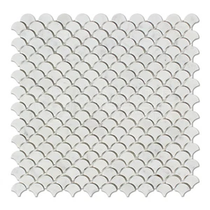Mosaikfliese Carrara weiß italienisch (Bianco Carrara) Marmor (Regentropfen) - Bild 1 von 2