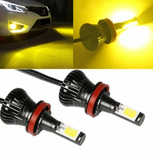Fog Lights Daytime LED Bulbs Switchable Strobe Flashing 3000K Gold Yellow H8 H11 - Picture 1 of 9