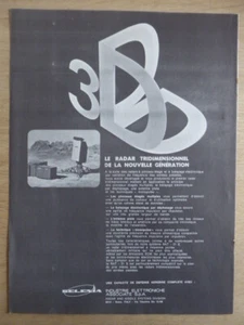 9/1978 PUB SELENIA 3D RADAR RAT-31S MILITARY 3D MEDIUM RANGE RADAR FRENCH AD - Picture 1 of 1