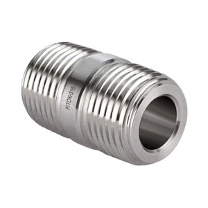 FITOK 316 SS Pipe Fitting Close Nipple 1/4 Male NPT 8000 psi, SS-PCN-NS4 - Picture 1 of 2