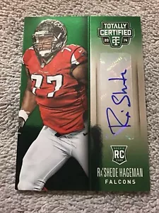2014 totalmente certificado Rashede Hageman novato RC autógrafo esmeralda #/5 Falcons - Imagen 1 de 4