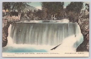 Falls Of The Arizona Canal Phoenix Arizona AZ Hand Colored Albertype Postcard - Picture 1 of 2