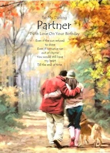 To my Darling Partner With Love' - A5-Karte für ihren weiblichen männlichen Partner Geburtstag - Bild 1 von 3