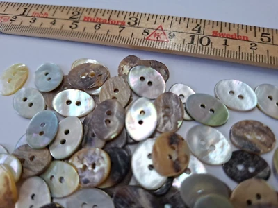 MOTHER OF PEARL Oval Shape x 10 for blouses, shirts, jackets and crafts. - Image 1 of 3