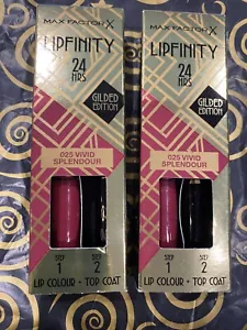 2 X MAX FACTOR LIPFINITY 24HRS LIP COLOUR LIPSTICK GILDED EDITION - SHADE 025 - Picture 1 of 1