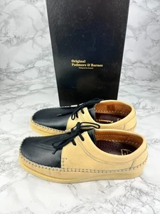 Padmore & Barnes M387 Wallabees Mens UK 12 Beige Suede Black Leather Crepe Sole - Picture 1 of 15
