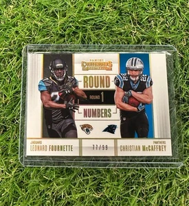 2017 Panini Contenders Round Numbers McCaffrey Fournette #77/99 Rookie Card - Bild 1 von 2