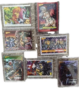 Lote de 7 tarjetas coleccionables de papel de aluminio promocional de cómic Wizard 1992-93 Holly Daye - Imagen 1 de 7