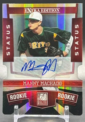 2010 Panini Donruss #132 Manny Machado Extra Edition Status Rookie Auto /50 - Image 1 of 2