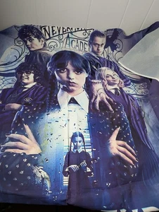 Wednesday Addams Happy Birthday Backdrop Banner Kids Fabric Party Decor 3x5ft - Picture 1 of 2