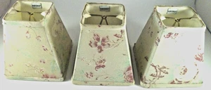 3er Set Vintage WAVERLY Glocke Lampenschirm Shabby Landhaus Floral Rose 5" Stoff - Bild 1 von 4